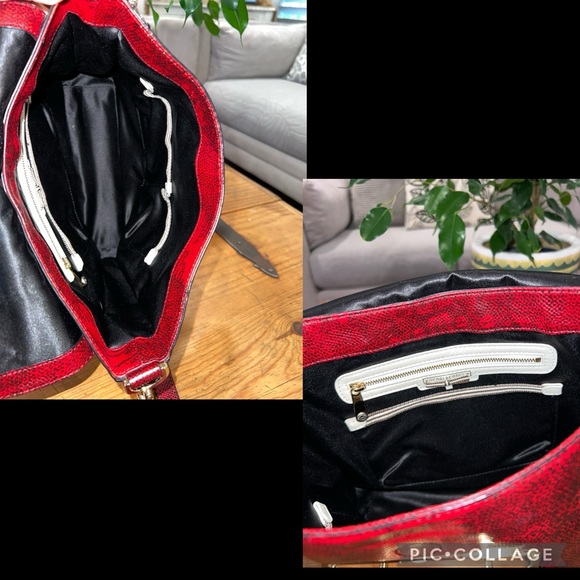 HENRI BENDEL NWOT $428 The Whitney Lizard  Messenger Bag w/ dust bag - Picture 14 of 16